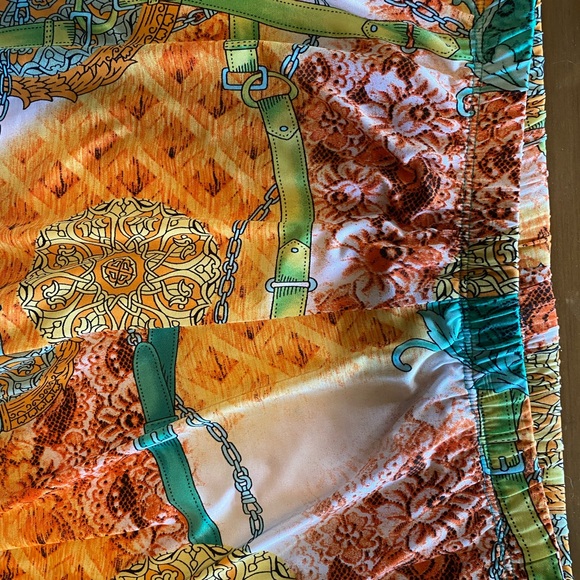 Caribe wide leg elastic waist patterned pants - Picture 4 of 5